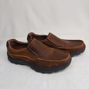 Skechers Men's  Relaxed Fit Gel-Infused Memory Foam Leather Loafers Size 10.5